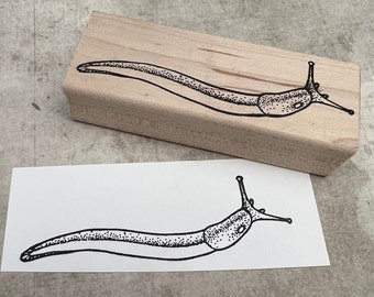 Large Banana Slug Wood Mounted Rubber Stamp