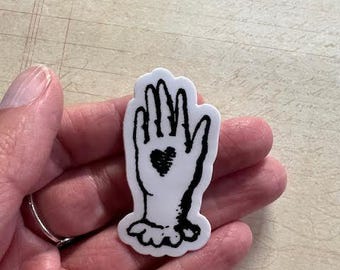 Heart in Hand Sticker