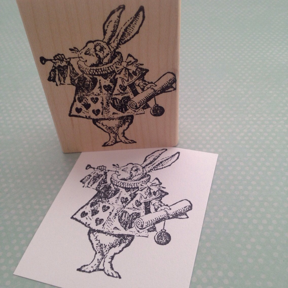 The White Rabbit Alice in Wonderland Rubber Stamp - Etsy UK