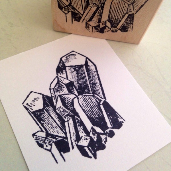 Rock Crystals Rubber Stamp  Handmade by 100 Proof Press 3014