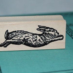 Saltando il coniglio montato il timbro di gomma - 4624