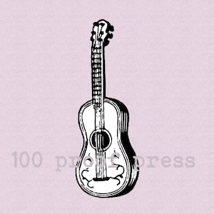Acoustic  Guitar  Rubber Stamp 987