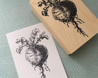 Large Beet Root Vegetable Rubber Stamp 6673