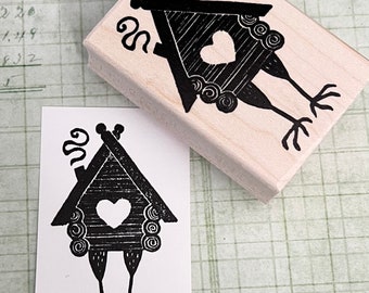 Baba Yaga's Hut Rubber Stamp: Folk Art Scrapbooking Stamp