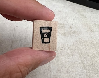 Tiny Latte Coffee Rubber Stamp
