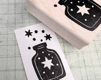 Magic Bottle Potion Rubber Stamp Ritual Self Care