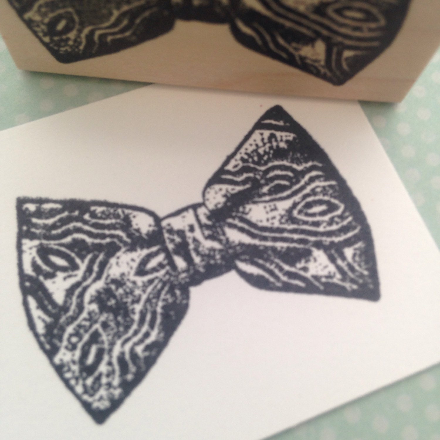 Bow Tie Wood Mounted Rubber Stamp 4470 