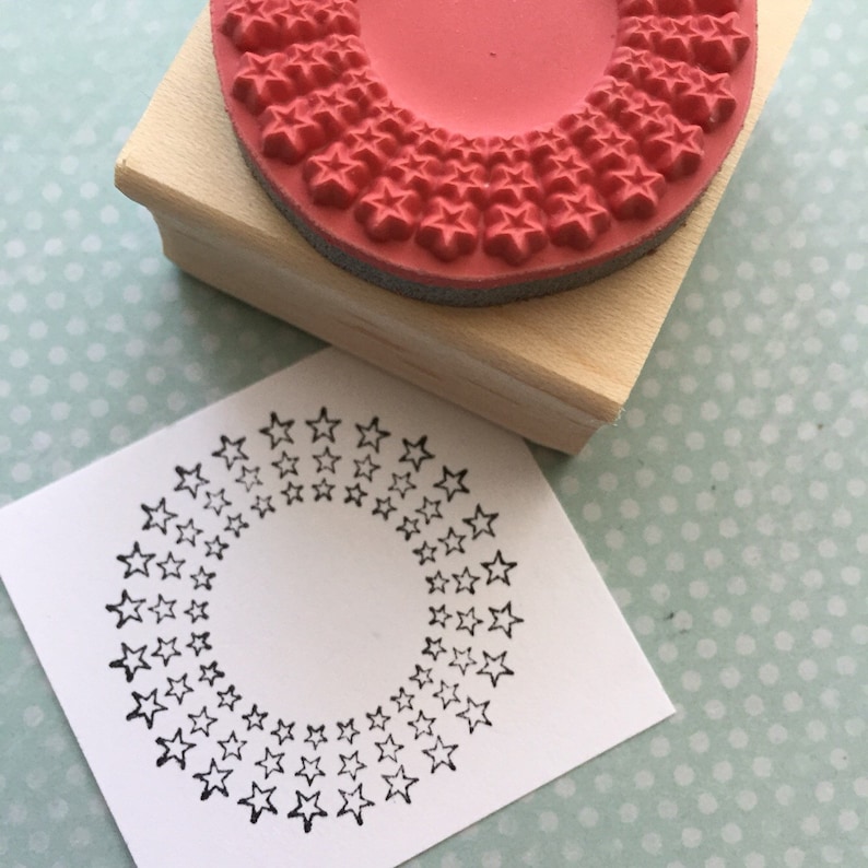 Circle of Stars Wood Mounted Rubber Stamp 2311