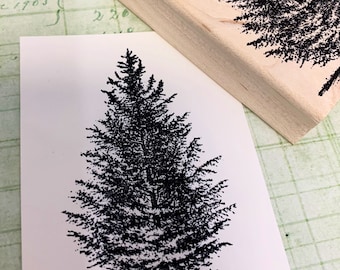 Spruce Tree Wood Mounted Rubber Stamp 3785