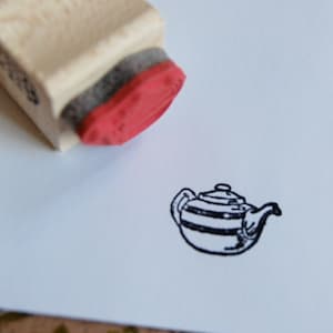 Tiny Teapot Mounted Rubber Stamp image 1