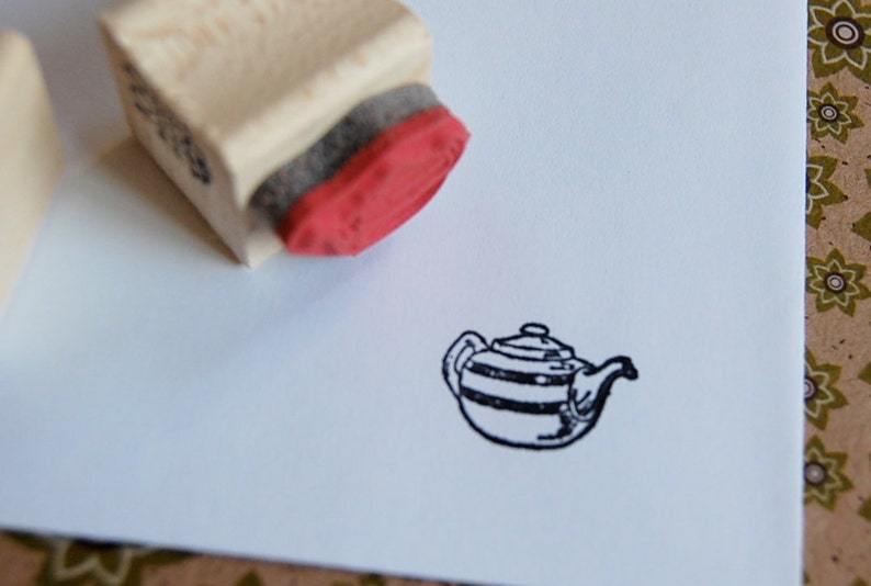 Tiny Teapot Mounted Rubber Stamp image 1