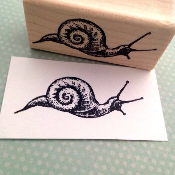 Perfect Snail Rubber Stamp for Snail Mail Stamp , Scrapbooking, Card Making, and Journaling 3128