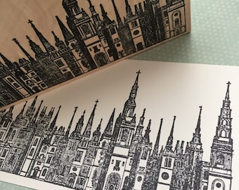 Long Tower Row  Rubber Stamp 5391 Z