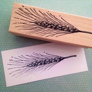 Wheat Sheaf Wood Mounted Rubber Stamp 6209