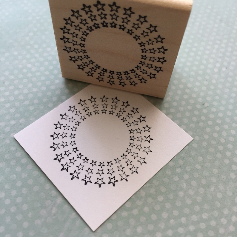 Circle of Stars Wood Mounted Rubber Stamp 2311