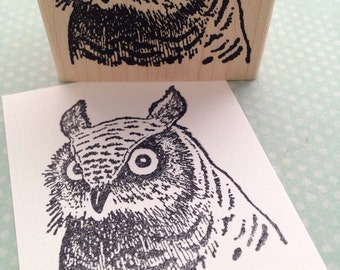 Owl Head Rubber Stamp 6266