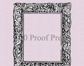 Fancy Frame Wood Mounted Rubber Stamp 4057
