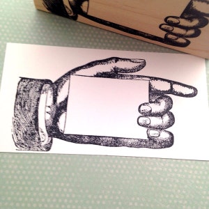 Blank Hand Card Mounted Rubber Stamp 4472