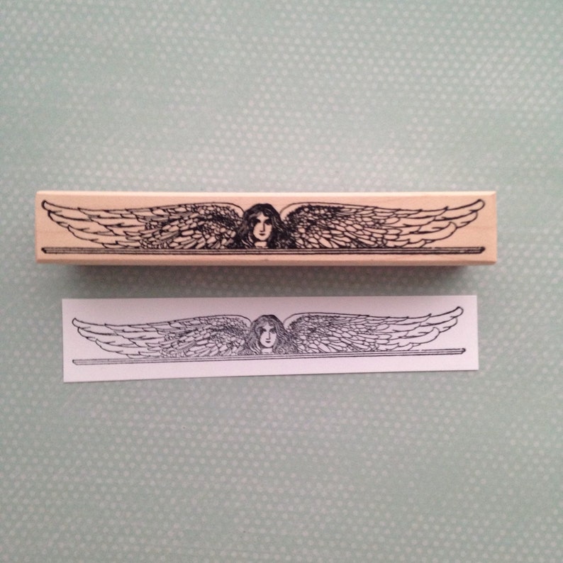 Angel Header Rubber Stamp 4737 Cherub Stamp Angel Rubber Stamp Mounted Rubber Stamp Angel Stamp for Card Making and Journaling image 4