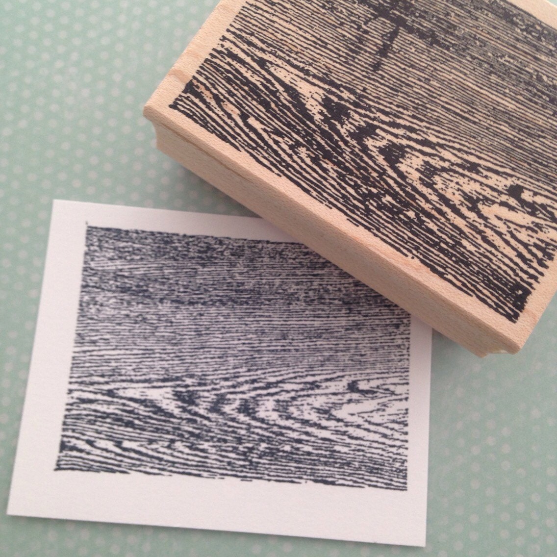 Faux Wood Grain Rubber Stamp 1550 Etsy