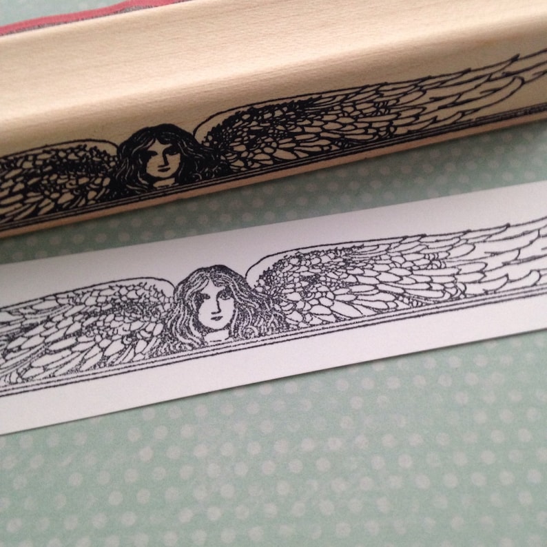 Angel Header Rubber Stamp 4737 Cherub Stamp Angel Rubber Stamp Mounted Rubber Stamp Angel Stamp for Card Making and Journaling image 5