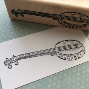 Banjo Rubber Stamp 1989 Music Stamp Bluegrass Stamp Musical Instrument Stamp Stringed Instrument Journal Stamp