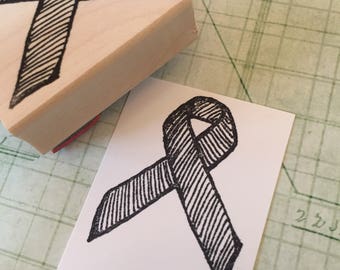 Awareness Ribbon Rubber Stamp