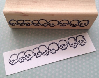 Row of Skulls Rubber Stamp 4547