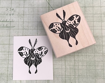 Magical Moon Moth Rubber Stamp