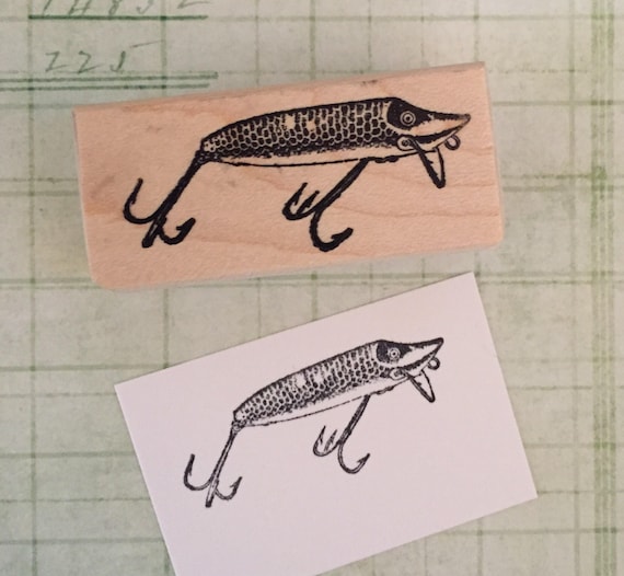 Small Fishing Lure Rubber Stamp 