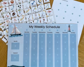 Horario semanal para niños (incluye 548 tarjetas)