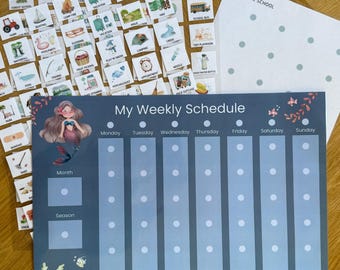 Horario semanal para niños (incluye 548 tarjetas)