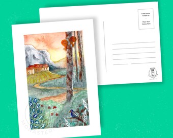 Carte postale "Un coin paisible au coucher du soleil", avec possibilité d'envoi suivi chez votre destinataire!