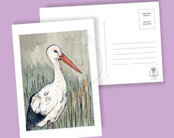 Carte postale "Ma Belle Cigogne", avec possibilité d'envoi suivi chez votre destinataire!