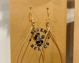 Turquoise & Pearl Teardrop Earrings – Gold Minimal Boho Coastal Jewelry by Siren Relics