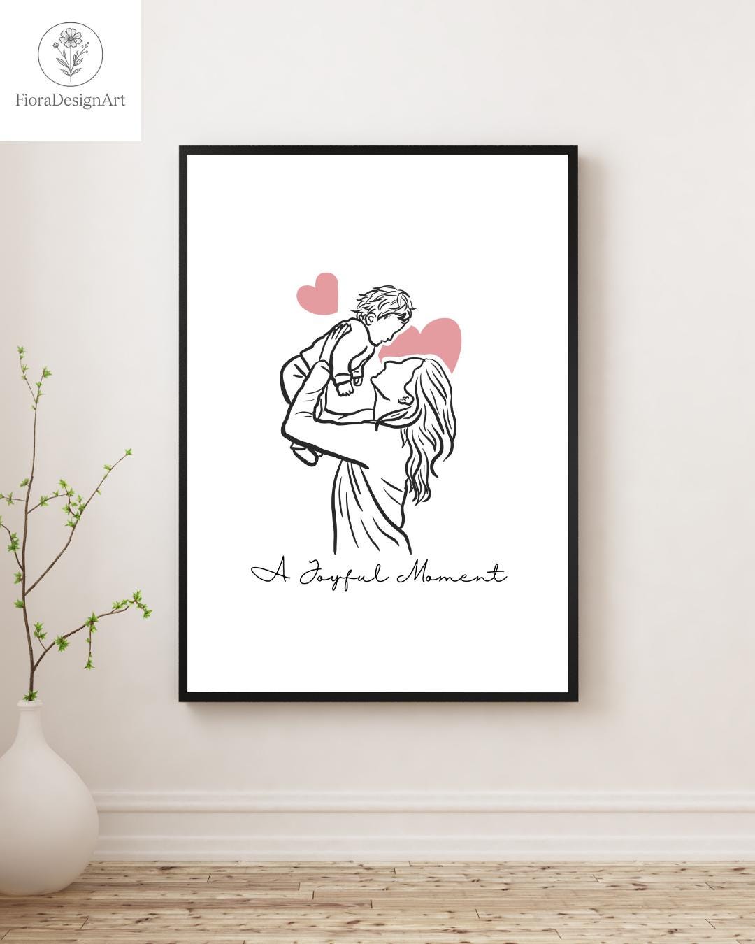 Minimalist Mom and Baby Line Art Print | Nursery Decor (digital ...