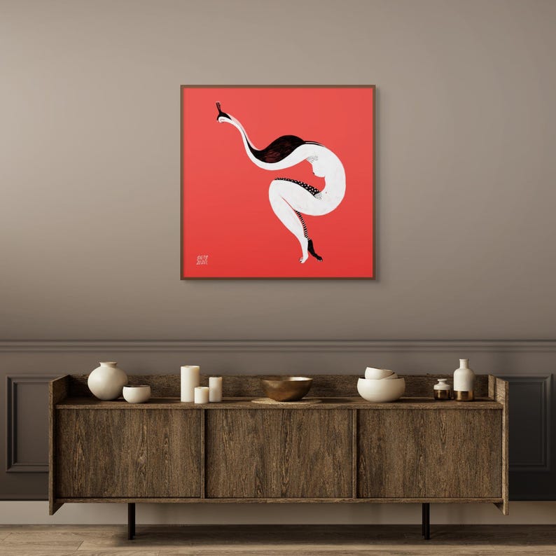 Going Inward | Feminine Symbolic Art Print | Contemporary Expression of ...