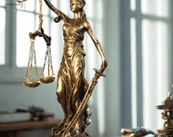 Estatua de la Dama de la Justicia, Figura de Balanza Legal de Bronce, Decoración para Despacho de Abogado, Regalo para Juez, Escultura de Resina de la Justicia Ciega, Estatua Artística de la Dama de la Justicia