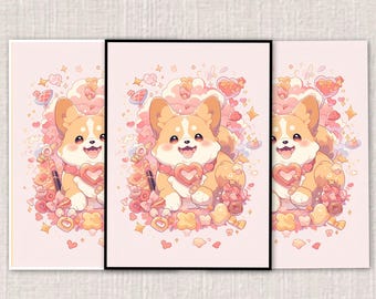 corgi card sleeves MTG Card Sleeves, Kawaii Corgi Anime TCG Sleeves. Matte/ Foil, Standard  Size