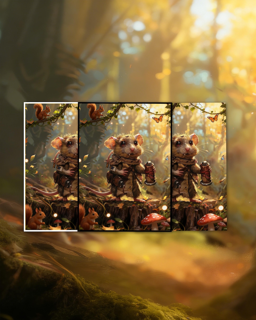 rat card sleeves MTG Sleeves, Adventurer Bloomburrow Sleeves, Standard Size, Matte/ Foil the Valley is threatened by elemental forces raging out of control Rat Commander MTG Card Sleeves: