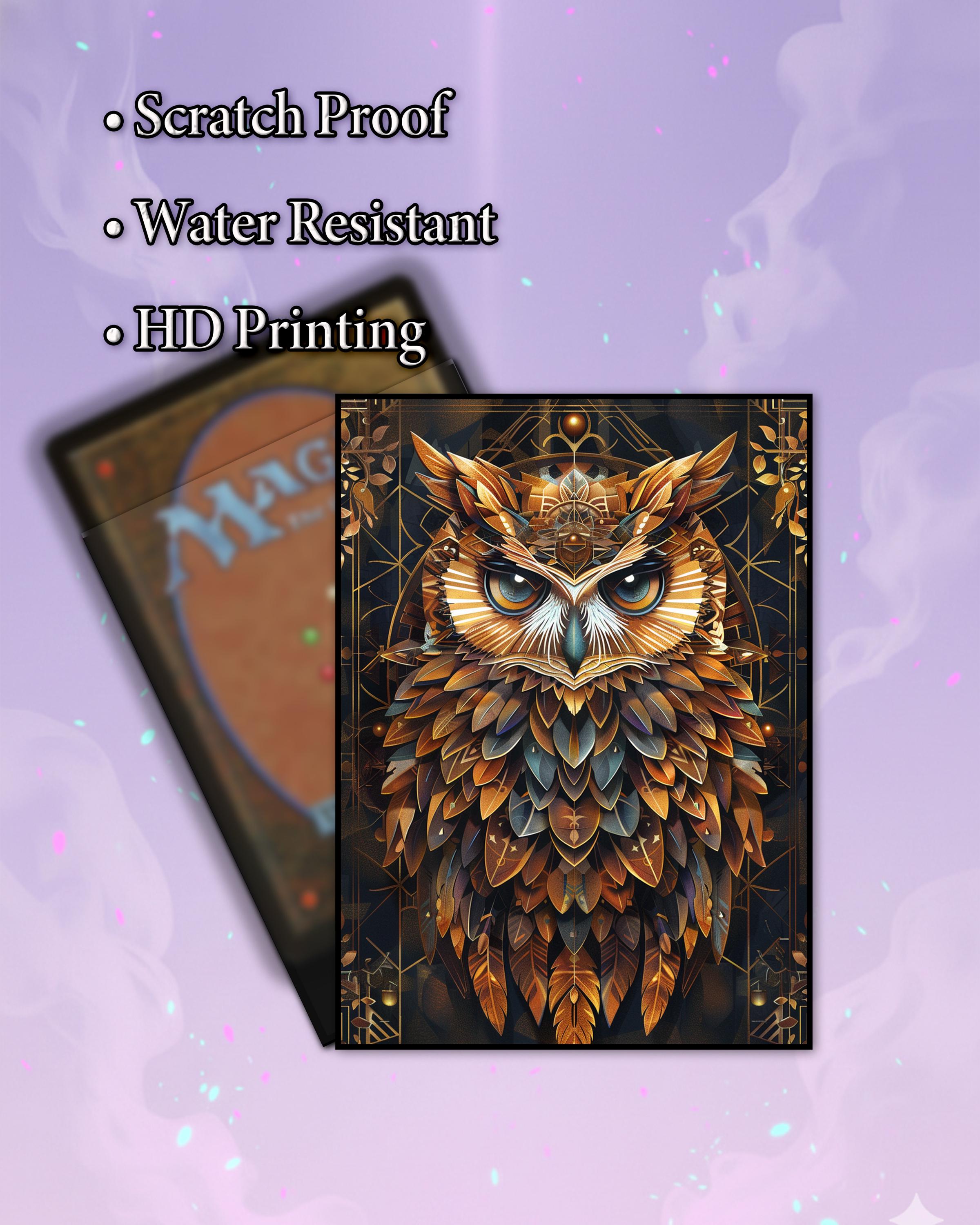 owl card sleeves Note Set - Linocut Green Seal Certified Metal Art & Sculptures for