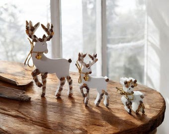 Musetti Di Renna : 20 Pezzi Decorazioni Natalizie in Legno Con Ritagli