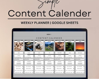 Bearbeitbarer Social Media Planer | Einfacher Google Sheets Weekly Content Kalender für Instagram, Facebook & Tiktok