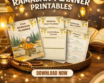 Planificador de Ramadán 2026 / Organizador islámico editable (descarga digital)