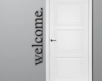 Letrero de bienvenida de madera hecho a mano: decoración moderna para la puerta de entrada