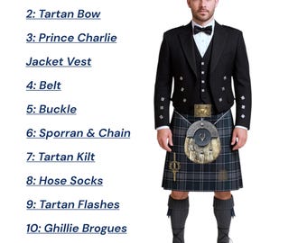 Men's Prince Charlie Kilt Outfit: Scottish Wedding Complete Set