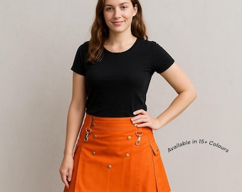 Ladies Cotton Canvas Kilt Skirt - Custom Length