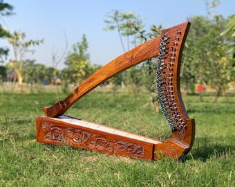 Handcrafted Rosewood 22-String Lever Harp, Celtic Folk Instrument