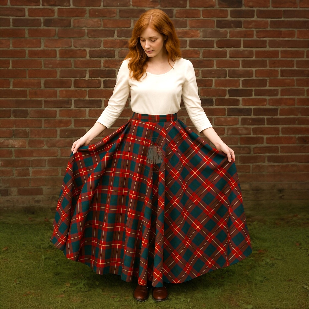 Stop It  Tartan Long Skirt