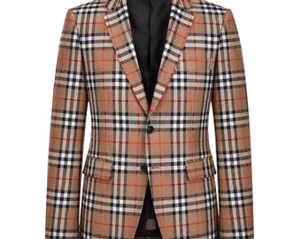 Men's Campbell Thomson Tartan Blazer Jacket Plaid Jacket Highland Formal Jacket
